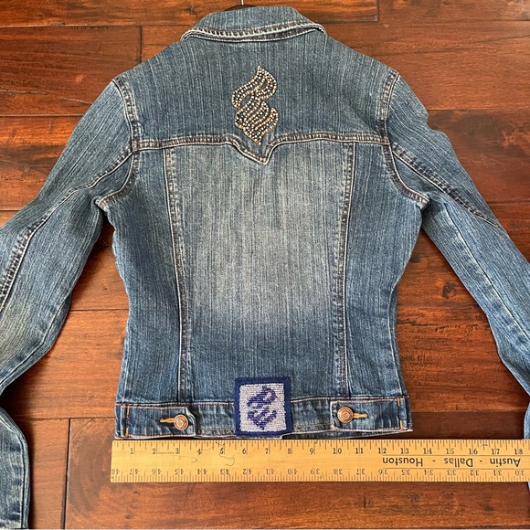 VINTAGE Rocawear Denim Jacket With Custom Beadwork - Picture 2 of 13